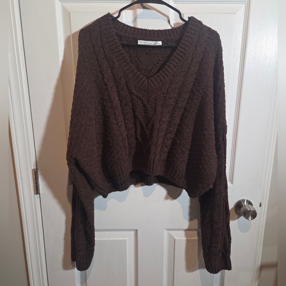 Altar'd State Paisley Boxy Cable Sweater - Picture 3 of 8
